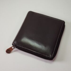 Lichfield 1642 Leather Billfold With Zipper Close EUC English Leather